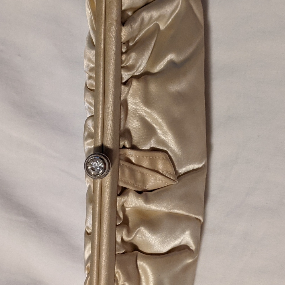 Cream satin clutch